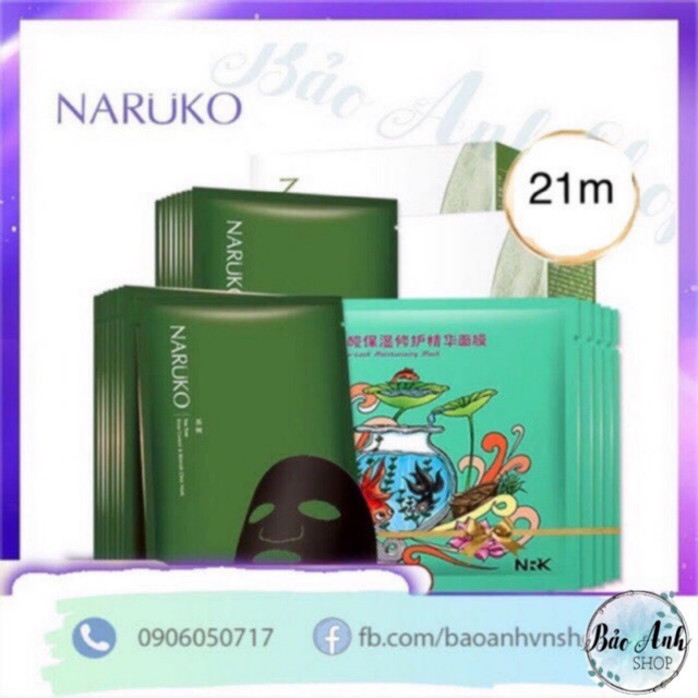 Set mặt nạ 21m naruko: 16m tràm + 5m ý dĩ | Thế Giới Skin Care