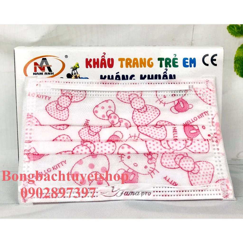 Khẩu Trang Em Bé Nam Anh 4 Lớp Kháng Khuẩn 50 cái/ hộp - Khẩu Trang Famapro cho bé Famapro
