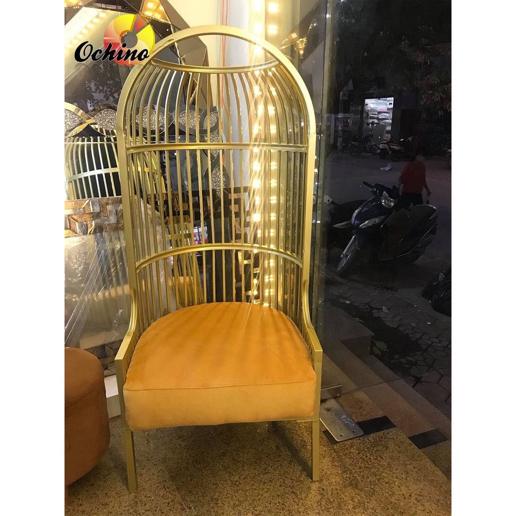 Ghế Hình Lồng Chim, Ghế Sofa Nữ Hoàng Dùng Dể Trang Trí Chụp Hình Quán Quần Áo Hoặc Cafe (Tặng Kèm Gối)