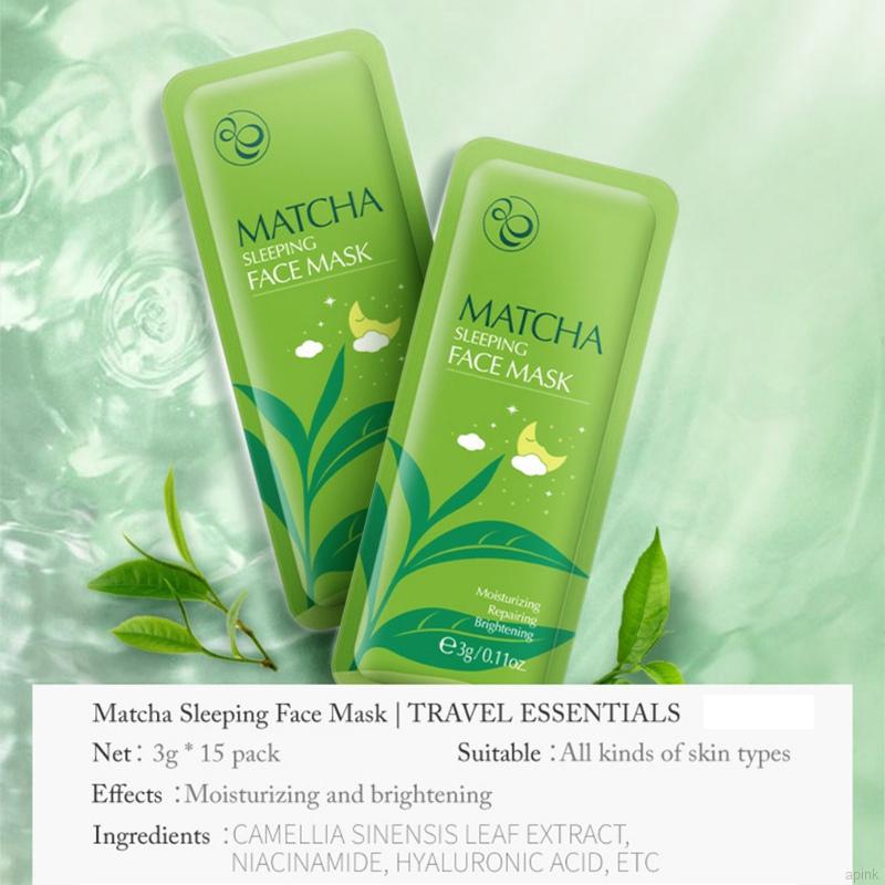 Set 15 mặt nạ trà xanh dưỡng ẩm chống lão hóa và kiềm dầu kích thước nhỏ gọn dễ mang | BigBuy360 - bigbuy360.vn