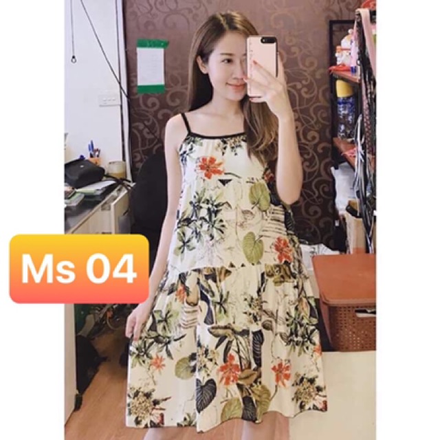 Váy Lanh Bầu 2 Dây Siêu mát (Mặc Bầu và Sau Sinh)