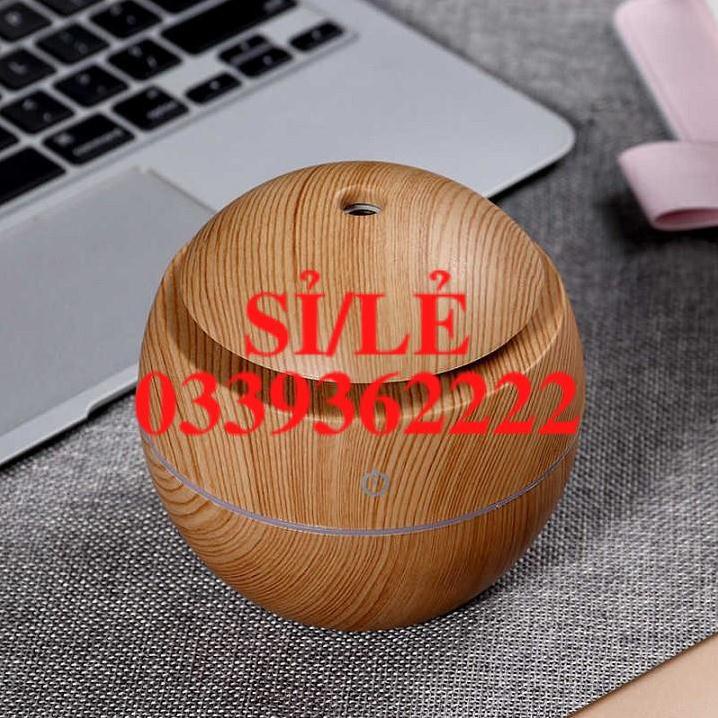[ COCOLOVE ] Máy xông tinh dầu - Máy phun sương tạo ẩm vân gỗ hình cầu (UAH)