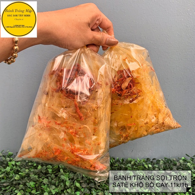 BÁNH TRÁNG SỢI TRỘN SATE KHÔ BÒ CAY