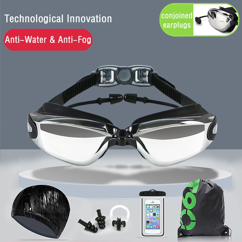 Bộ Kính Bơi Chống Thấm Nước Gây Sương Mù Tiện Dụng Cho Người Lớn Và Trẻ Em