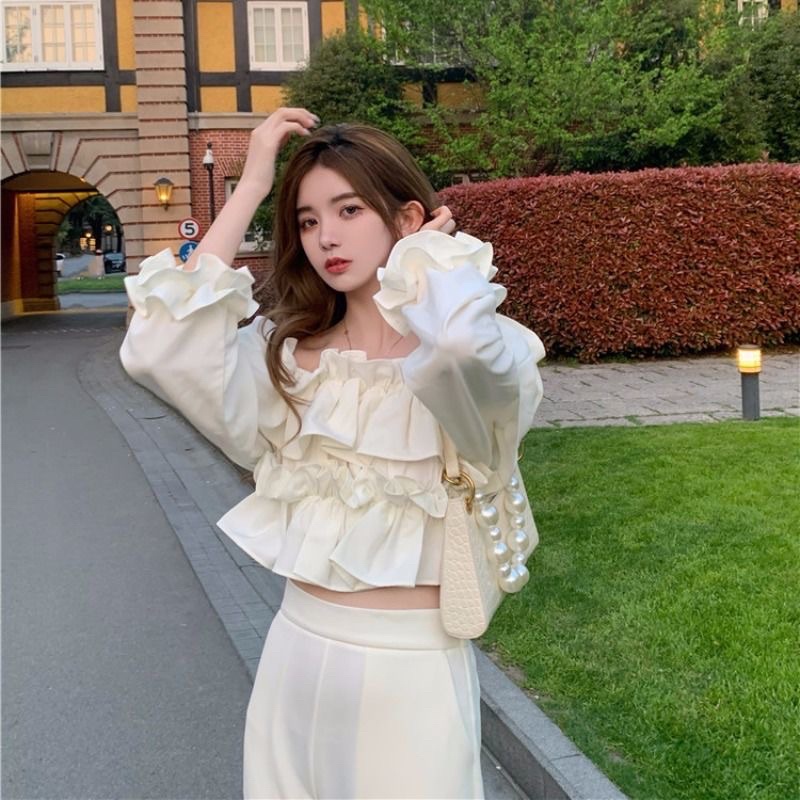 [Áo chất lượng loại 1]ÁO TRỄ VAI HAI TẦNG MICHI HÀN QUỐC ÁO CROPTOP TRỄ VAI BỒNG BỀNH QUYẾN RŨ