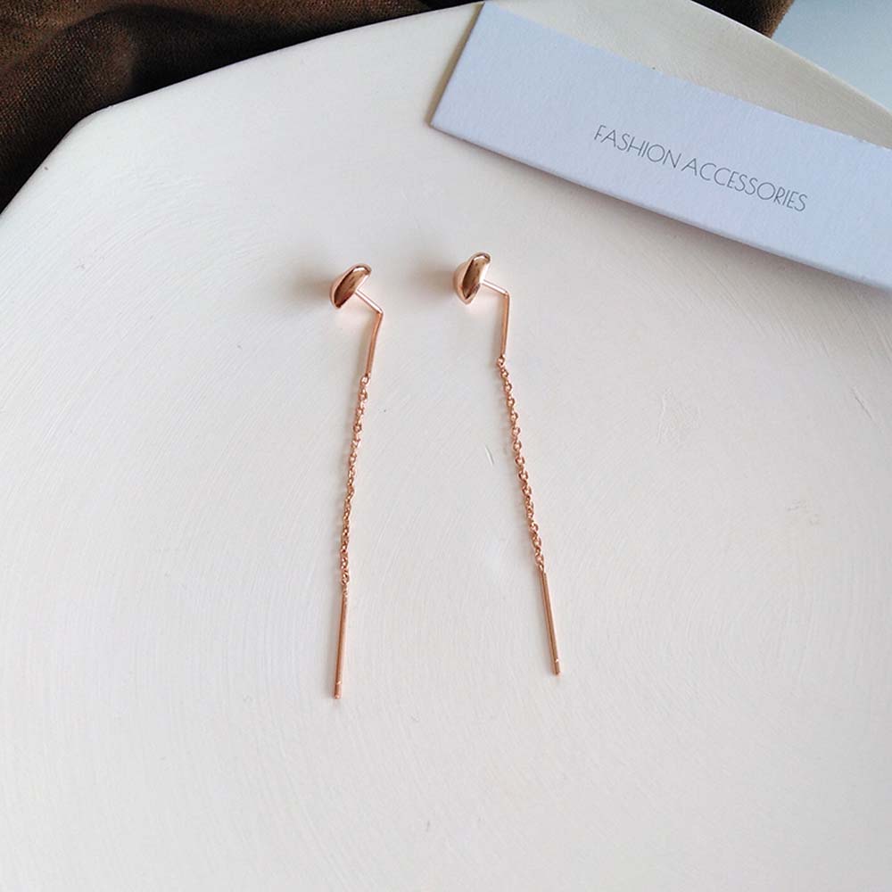 NEEDWAY Korean Women|Thin Tassel Love Fringed Earline