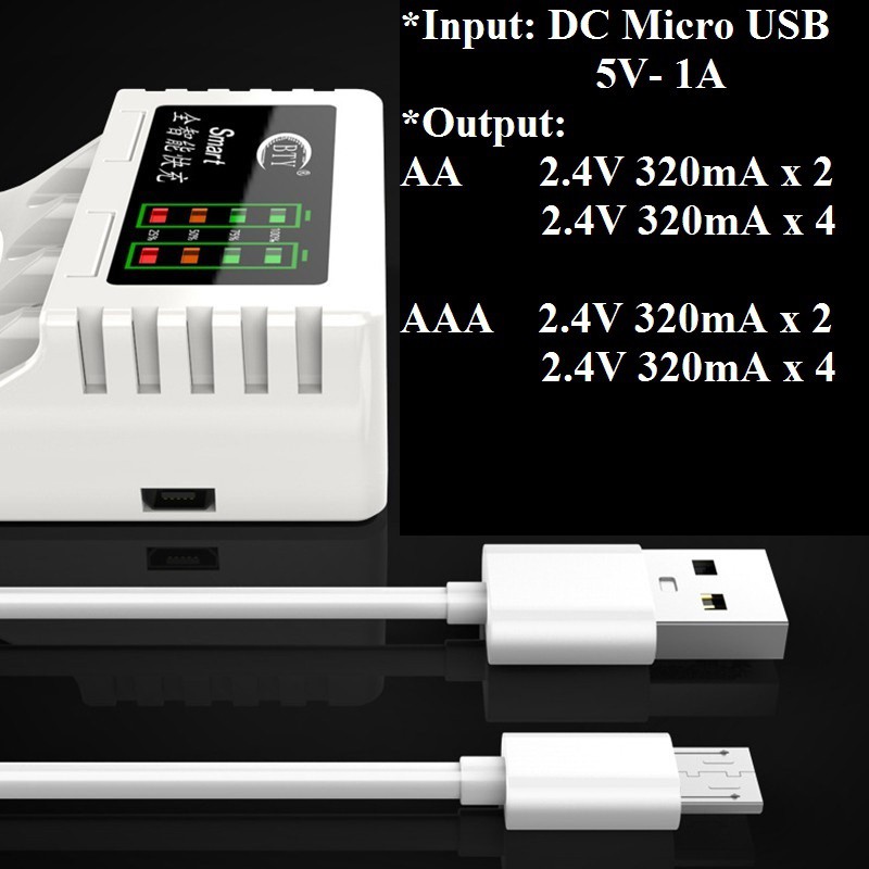 Thiết bị Sạc nhanh Pin AA AAA BTY - C704A3