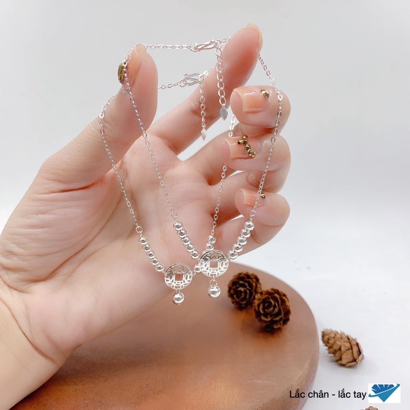 ❤️FREE SHIP❤️ Lắc Chân, Lắc Tay Đồng Tiền May Mắn Bạc 925