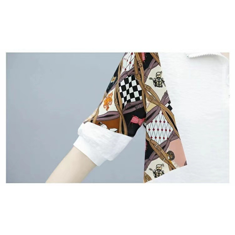 Bộ đồ 2 món áo thun tay ngắn cổ polo + quần dài phối dây rút thiết kế in họa tiết thời trang cho nữ