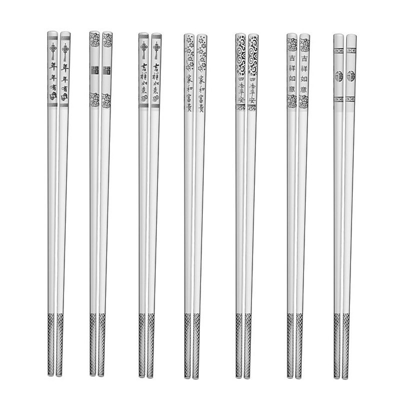 Đôi Đũa Thép Không Gỉ 304 Chống Bỏng Thân Thiện Với Môi Trường Tiện Lợi