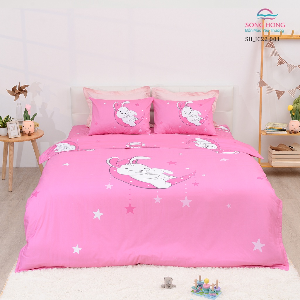 Bộ chăn ga gối trẻ em 1.8*2m - Sông Hồng chính hãng - Chất cotton