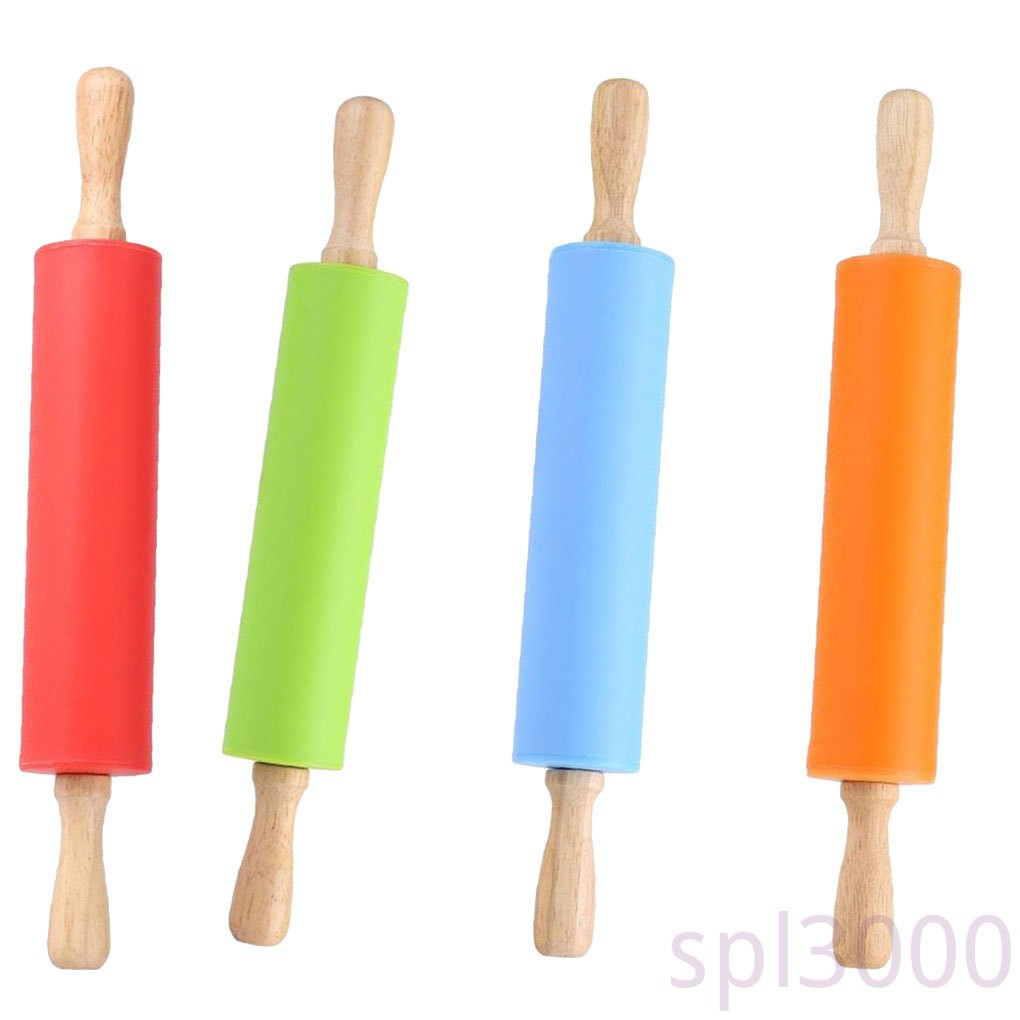 Cây Lăn Bột Cán Gỗ Chất Liệu Silicon