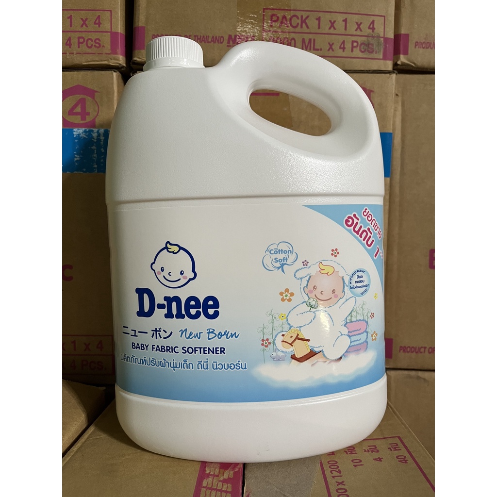 Combo 2 can nước giặt và nước xã Dnee 3000 ml - màu trắng