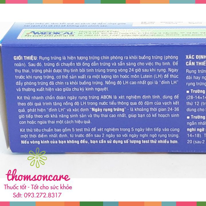 Que test rụng trứng Abon - Hộp 7 que - Kết quả nhanh - Giao hàng kín đáo - Che tên sản phẩm