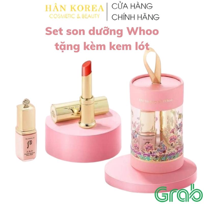 Set son dưỡng Whoo màu đỏ, thành phần thiên nhiên, dưỡng môi căng bóng, giảm thâm môi, bảo vệ môi Hân Korea