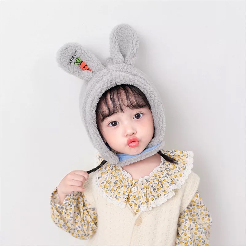 Set mũ và khăn quàng cổ dành cho bé trai, bé gái ấm áp mùa đông hình cà rốt mã 05