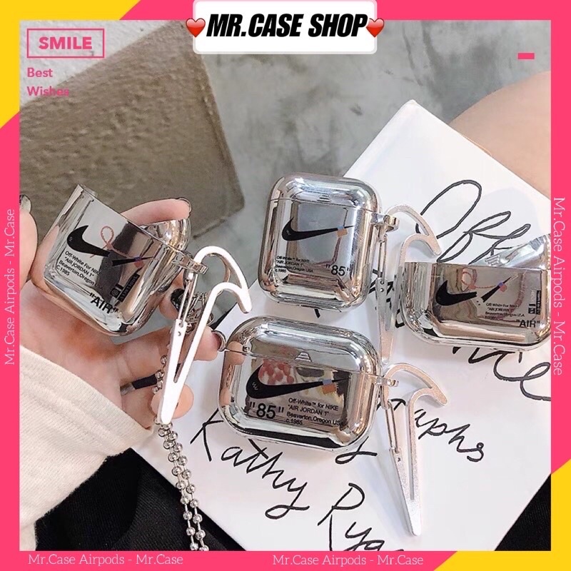 Case Airpods 1/2 /Pro Vỏ Ốp Tai Nghe Hình  Giày Nike Tráng Gương Kèm Móc khoá - Mr.Case AirPods