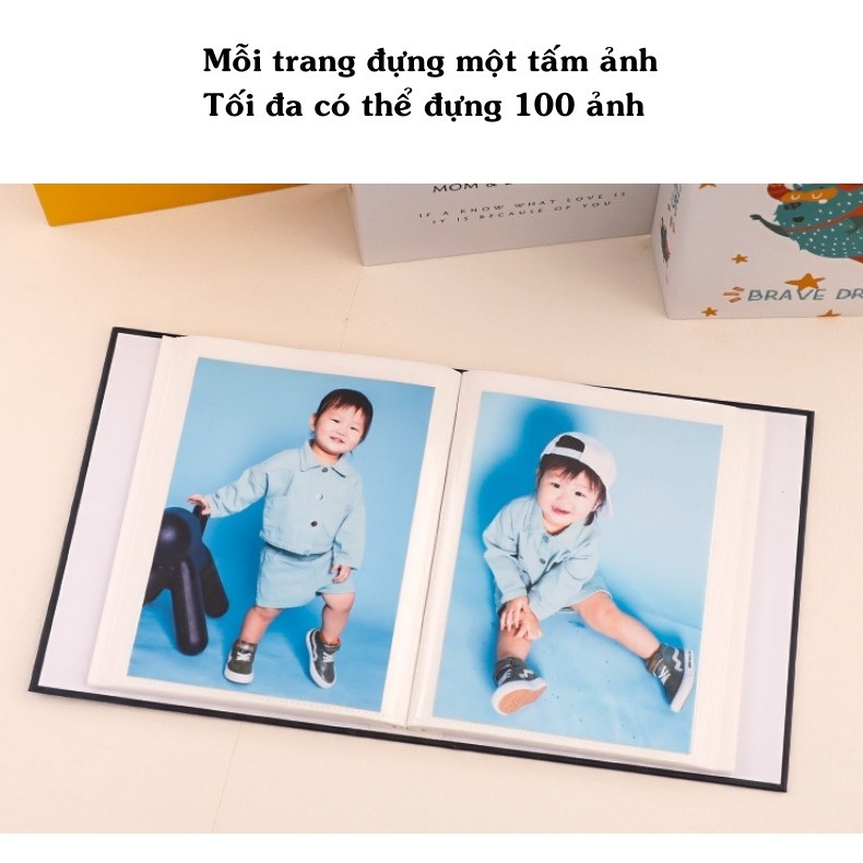 Album ảnh 9x12 đựng 100 ảnh bìa giấy cứng đẹp siêu cute để ảnh cho con, ảnh gia đình, làm quà tặng sẵn tại Tú Vy Studio