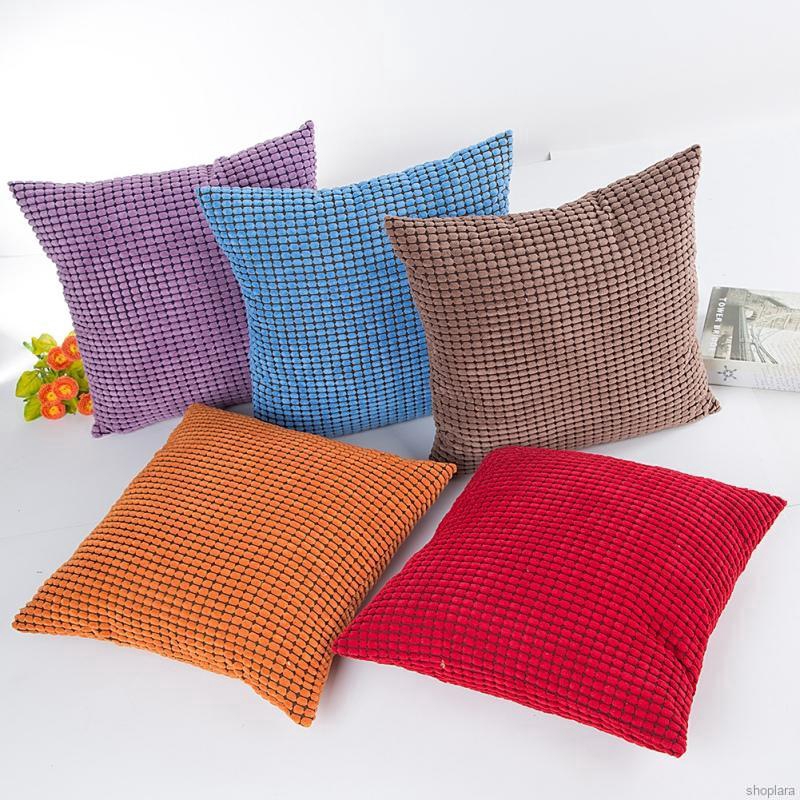 Household Decorative Pillowcases Sofa Cushion Cover Solid Soft Feeling Color Square Pillow Covers