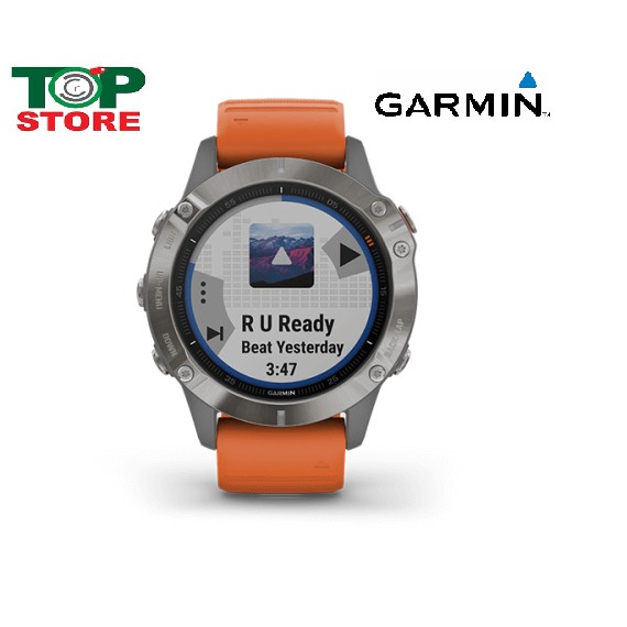 Đồng Hồ Garmin Fēnix 6 - Sapphire, 47mm - Titanium with Ember Orange Band