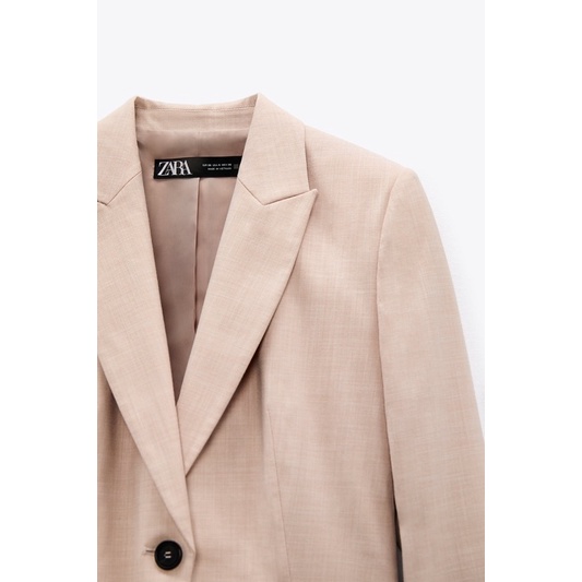 ZARA Đức - Áo blazer auth new tag cao cấp chính hãng có sẵn sale 2753/133 khoác màu hồng đất pastel be vest công sở nữ