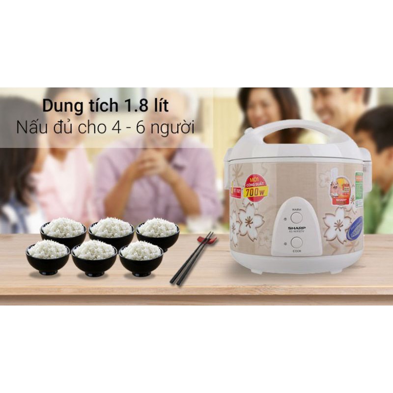 Nồi cơm điện Sharp 1.8 lít KS-N182ETV và KS-N191ETV - Hàng Trưng Bày mới 99% - bảo hành 12 tháng