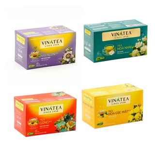 Combo 04 Hộp Trà Vinatea - Trà Túi Lọc nhiều vị (Trà Cúc Mật + Trà Gừng + Trà Hoa Nhài + Trà Ngủ Ngon)