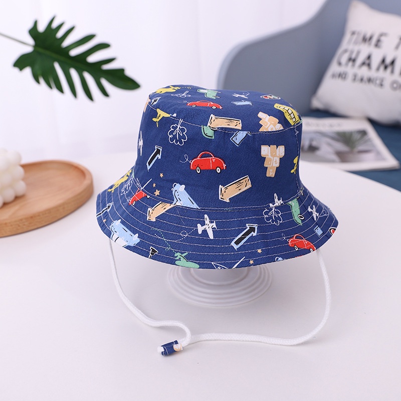 Nón Bucket Chất Cotton Hoạ Tiết Hoạt Hình Đáng Yêu Cho Bé 1-3 Tuổi