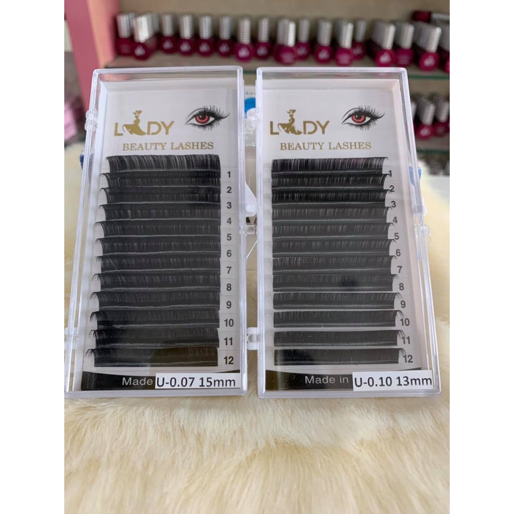 Mi Khay Lady Độ Cong D/U Volumn Classic Tạo Fan Nối Mi Đủ Các Độ Dày Chiều Dài - Lẻ 1 Khay