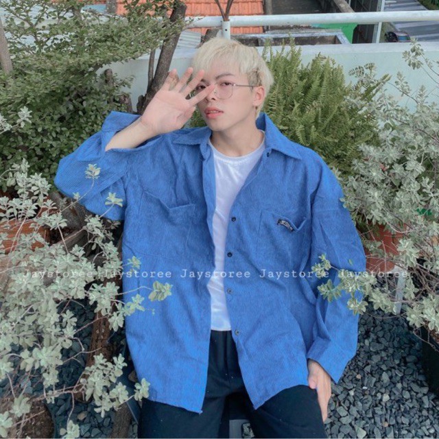 Áo Sơmi nhung gân 2T  Nam nữ Unisex Jaystoree