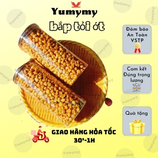Bắp rang tỏi ớt tẩm gia vị 350g, thực phẩm ăn liền Yumymyfood