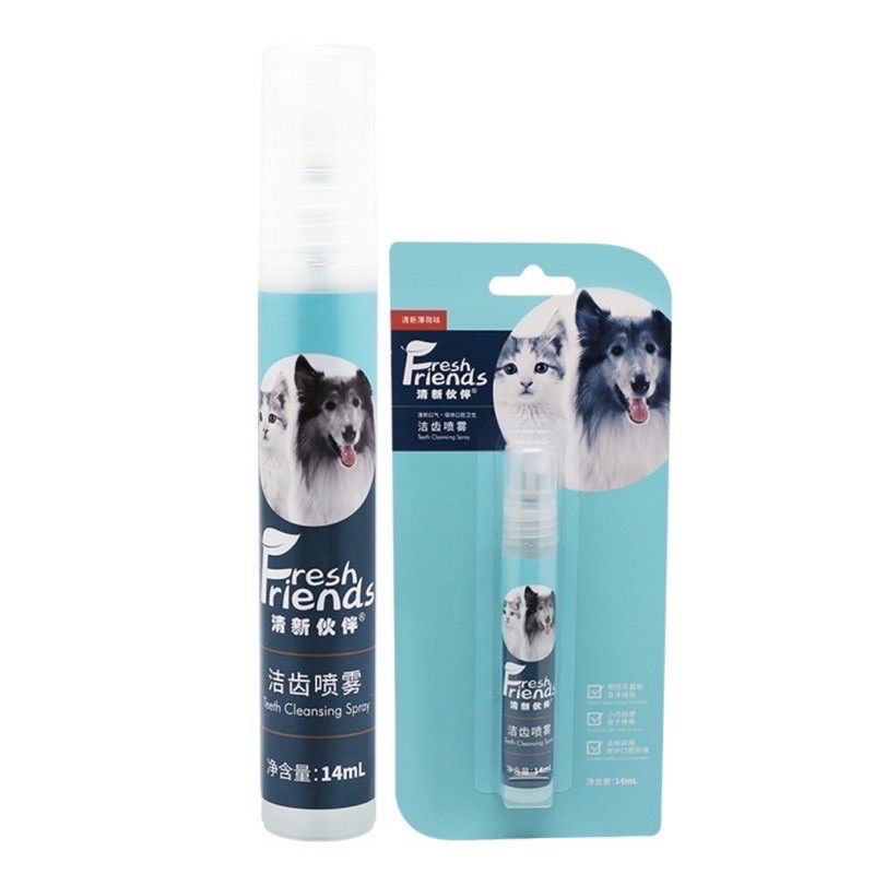 Xịt thơm miệng chó mèo - Fresh Friend dành cho chó, mèo 14ml, xịt chăm sóc ngừa bệnh răng miệng chó mèo