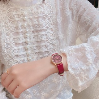 [Julius Official] Đồng hồ nữ Julius JA-1219 dây da đỏ