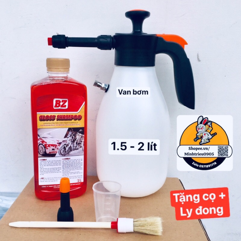 Bình xịt bọt tuyết rửa xe 1.5 lít - 2.0 lít - Bình rửa xe cao cấp [ Tặng cọ rửa xe ]