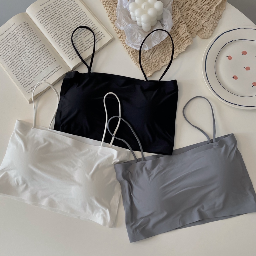 NUZIRO  Áo lót  không đường may chất liệu lụa cao cấp thời trang mùa hè dành cho nữ