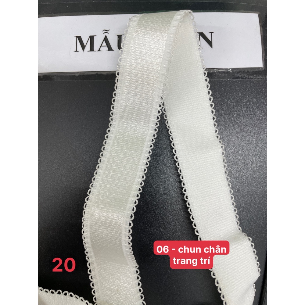 CÁC LOẠI CHUN TÔNG MÀU TRẮNG  chun co dãn may đồ lót, nội y, đồ ngủ