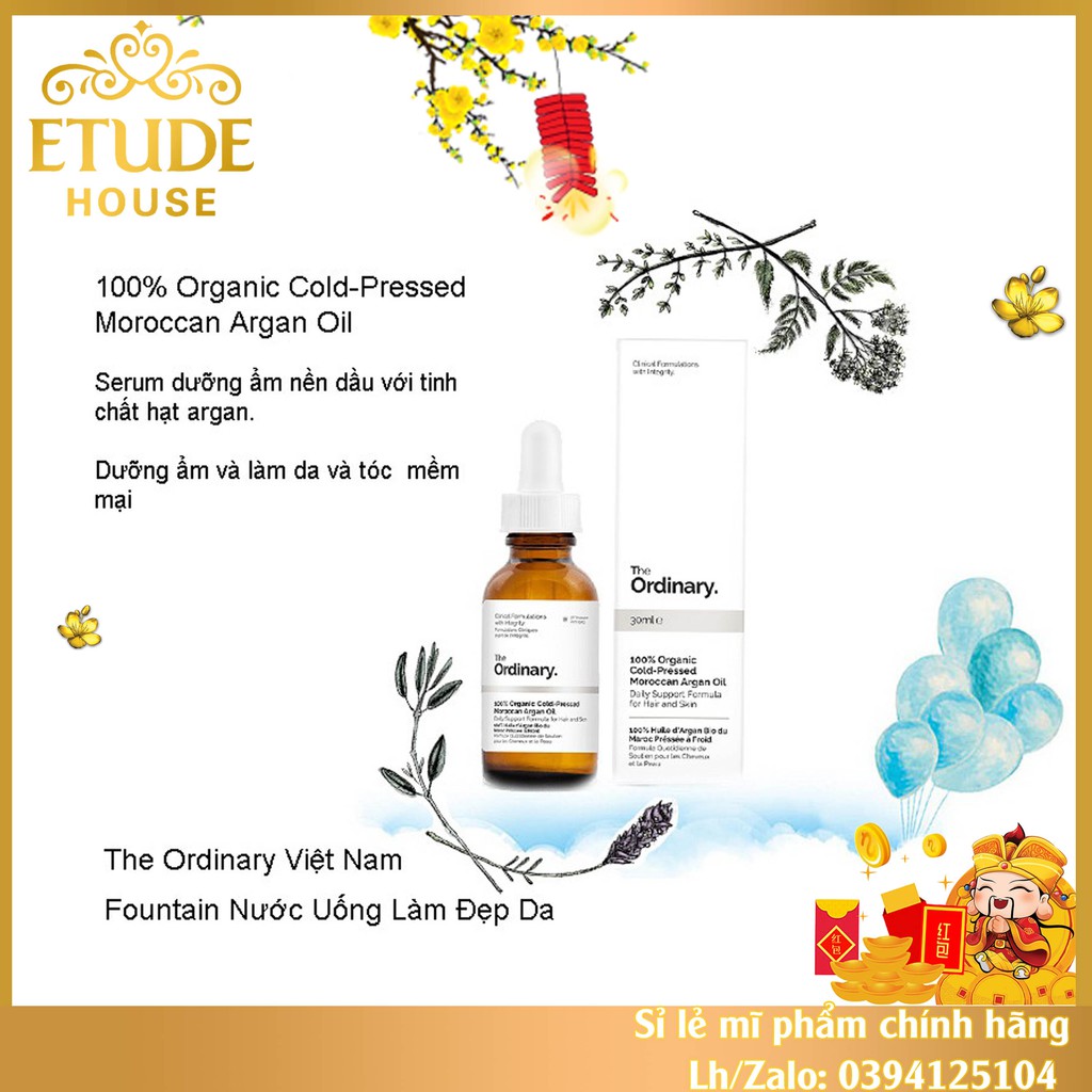 Tinh dầu Chống lão hoá, cải thiện nếp nhăn The Ordinary 100% Organic Cold-Pressed Moroccan Argan Oil 30ml ( HOT SALE ). | BigBuy360 - bigbuy360.vn