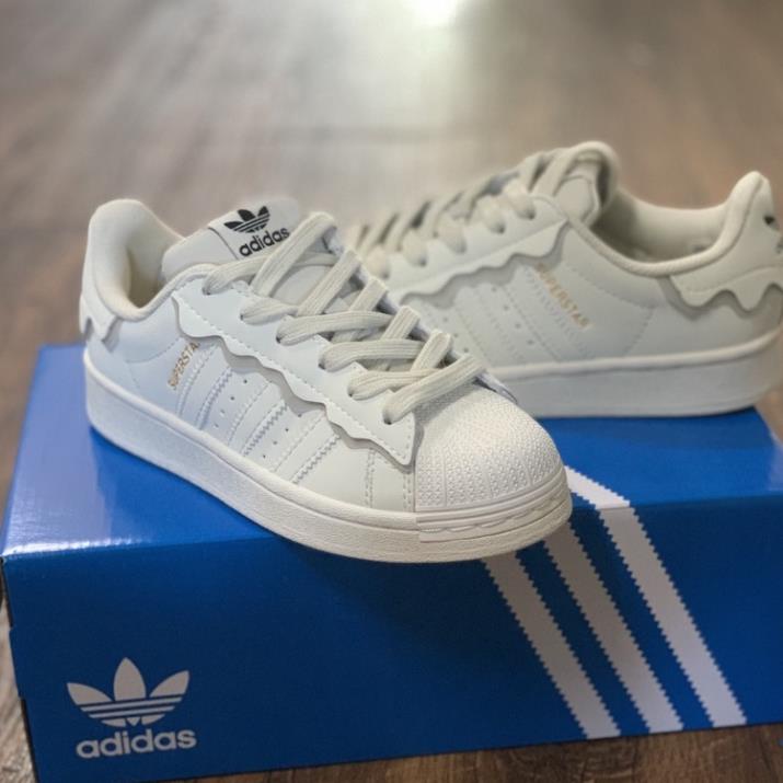 Giày thể thao adidas superstar 2022 màu kem sữa ,Hồng Xanh, giày adidas mũi sò dây lụa nam nữ bản mới nhất Full box