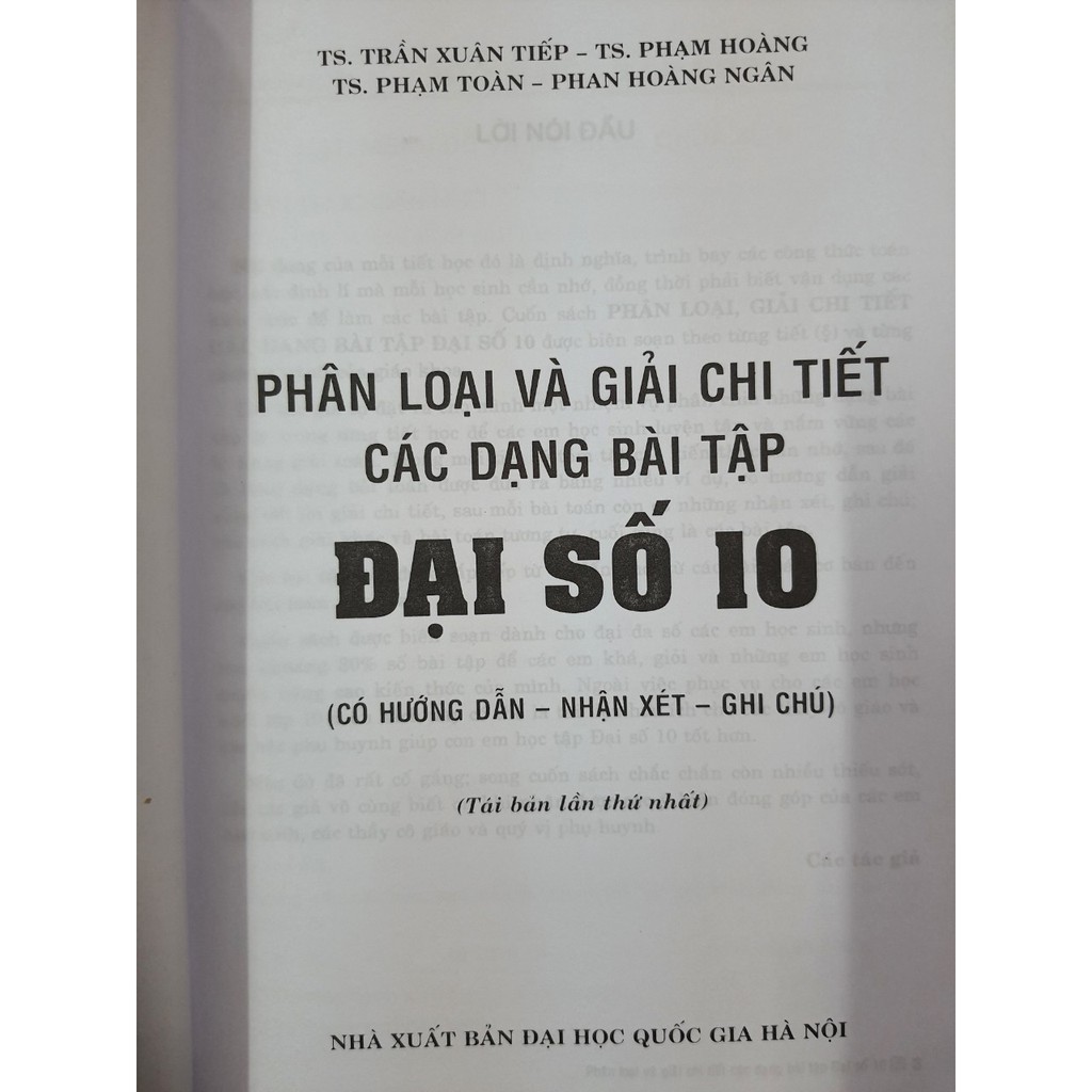 Sách - Phân loại & giải chi tiết các dạng bài tập Đại số 10