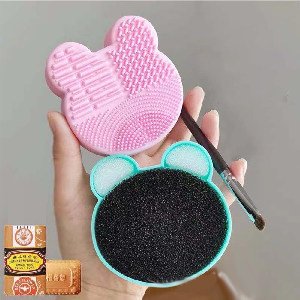 [Hàng mới về] Miếng vệ sinh cọ trang điểm bằng silicon thiết kế tiện dụng