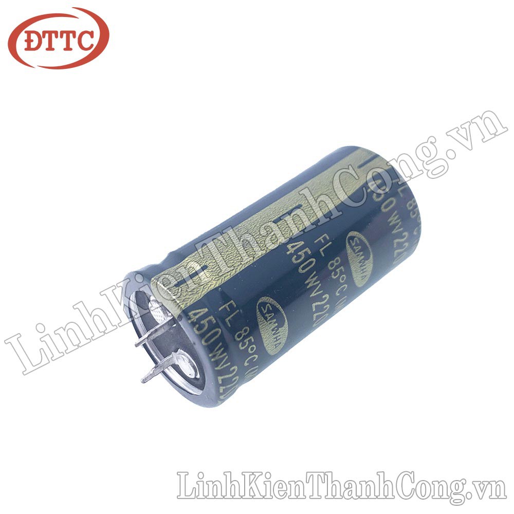 Tụ SAMWHA 220uF 450V Chân Cứng (25x50mm)