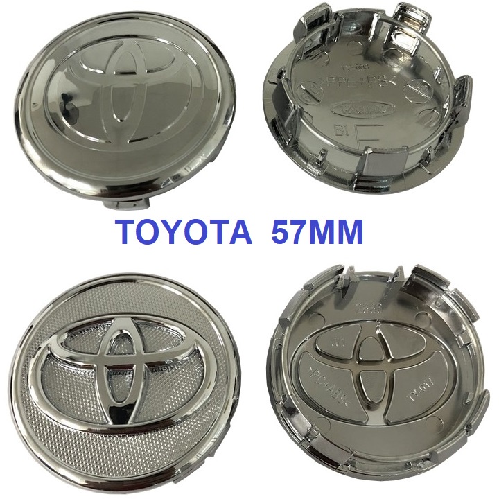 Logo chụp mâm bánh xe ô tô Toyota 57mm chất liệu nhựa ABS