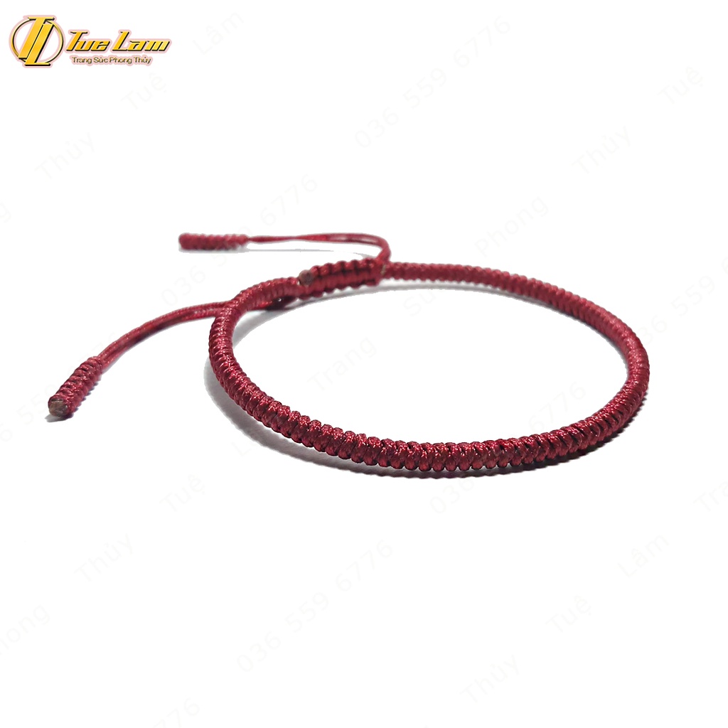 Vòng Tay Chỉ Đỏ Đô Trơn May Mắn Bình An Làm Handmade - Tuệ Lâm