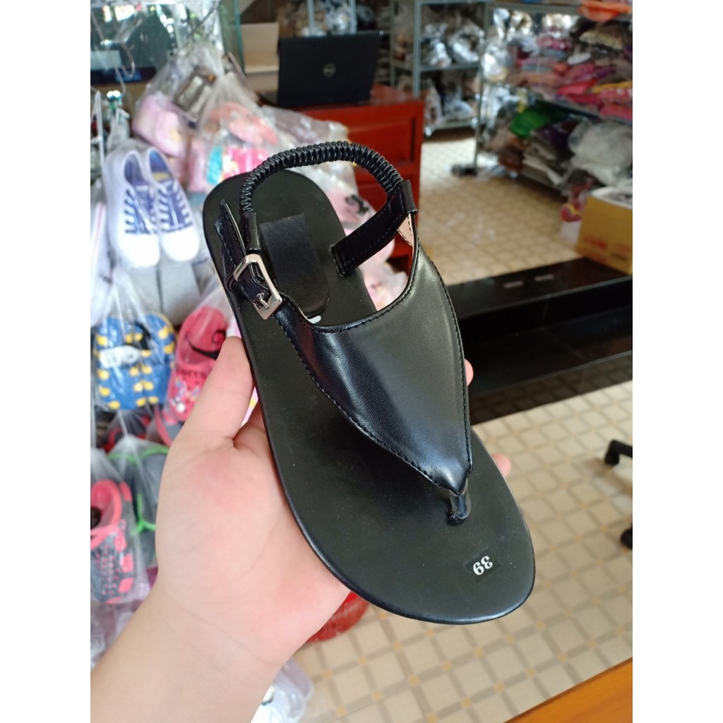 Giày sandal nữ đế bệt vá rô cơ |có size lớn đến 41