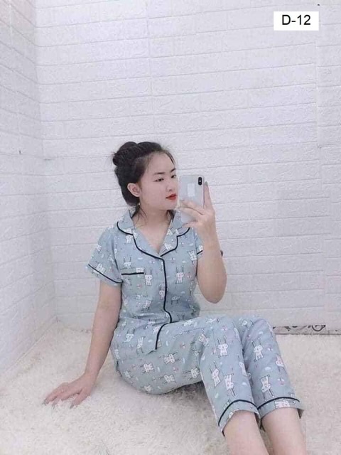 Chọn Mẫu🌈🌈Pizama tay cộc quần dài 40-60kg | BigBuy360 - bigbuy360.vn