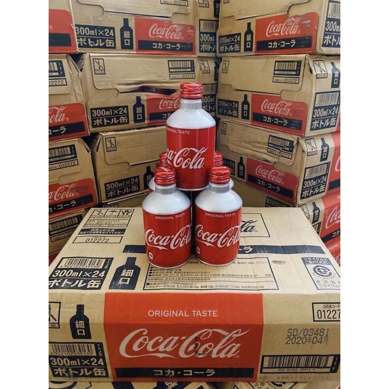 Thùng 24 Chai Nhôm Coca Nhật Nắp Vặn 300ml