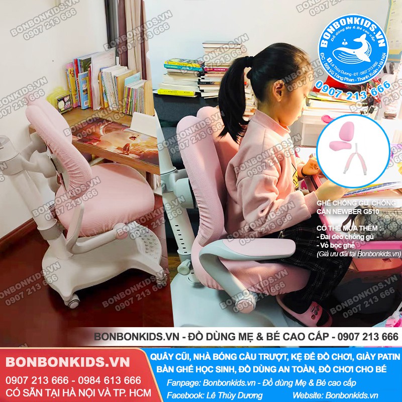 Bộ Bàn Ghế Học Sinh Chống Gù Cao Cấp Newber G510 ( Ghế mới tay gập, 2 lưng) | BigBuy360 - bigbuy360.vn