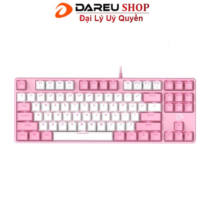 Bàn phím cơ Gaming Dareu EK87 Pink White Hồng ( Blue / Brown / Red Switch )