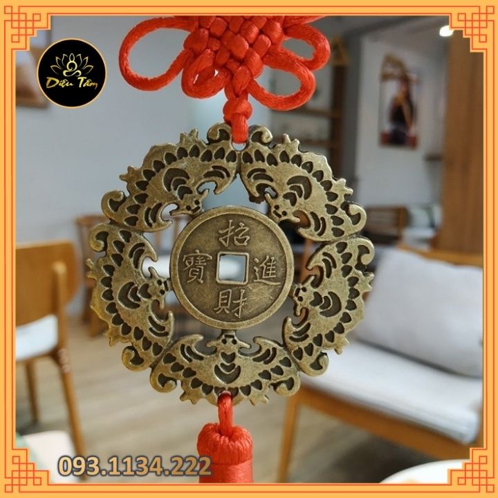 Dây treo phong thủy hình dơi ngũ phúc lâm môn trang trí xe ô tô, nhà cửa đồ thờ cúng phong thủy shop Diệu Tâm