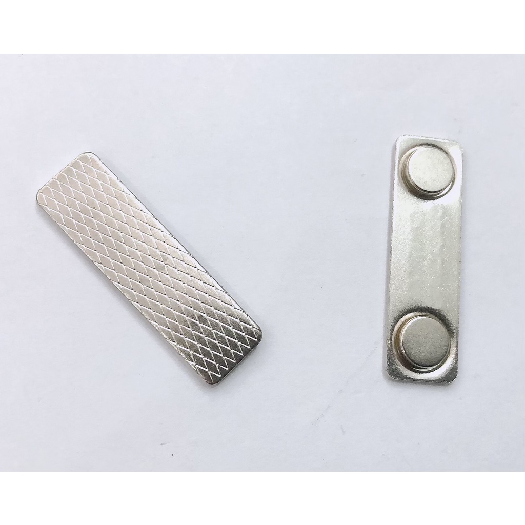 Nam châm làm huy hiệu hay thẻ tên GAOMS, bảng tên cài áo 2 nút dài